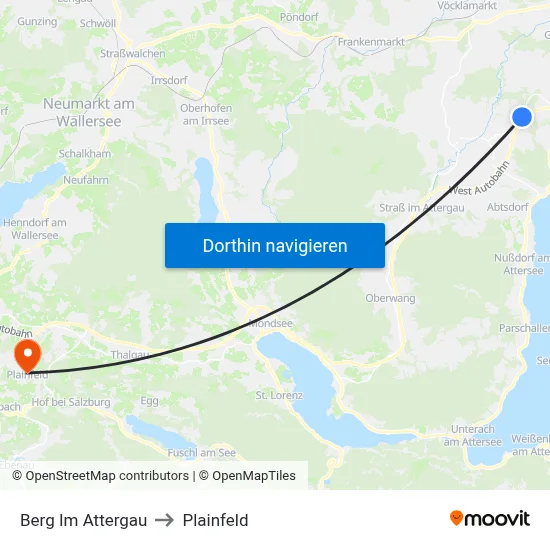 Berg Im Attergau to Plainfeld map