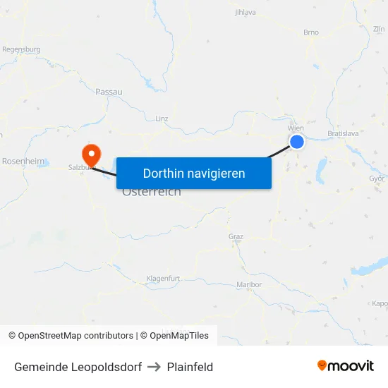 Gemeinde Leopoldsdorf to Plainfeld map