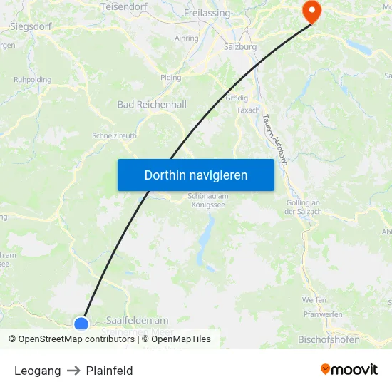 Leogang to Plainfeld map