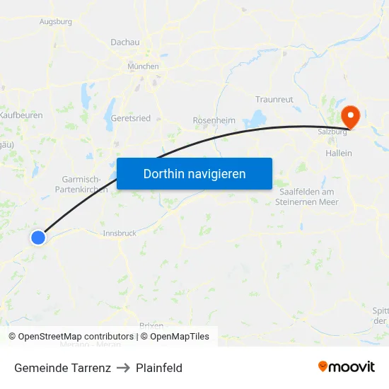 Gemeinde Tarrenz to Plainfeld map
