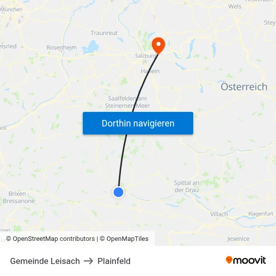 Gemeinde Leisach to Plainfeld map
