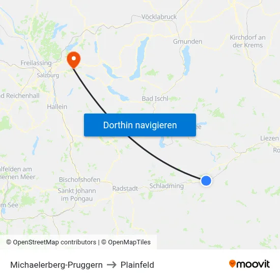 Michaelerberg-Pruggern to Plainfeld map