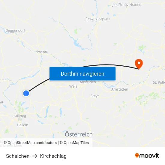 Schalchen to Kirchschlag map