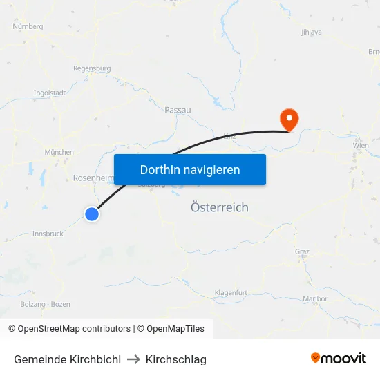 Gemeinde Kirchbichl to Kirchschlag map