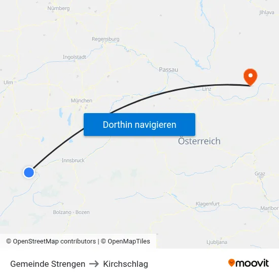 Gemeinde Strengen to Kirchschlag map