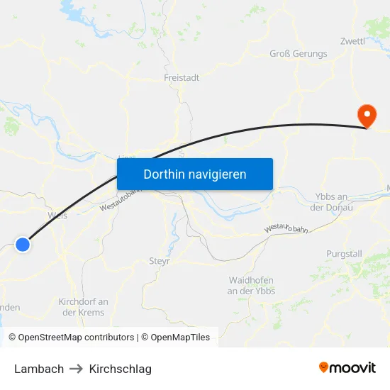 Lambach to Kirchschlag map