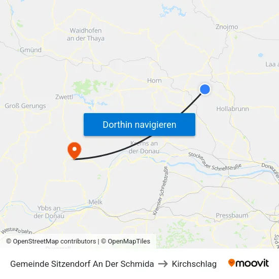 Gemeinde Sitzendorf An Der Schmida to Kirchschlag map