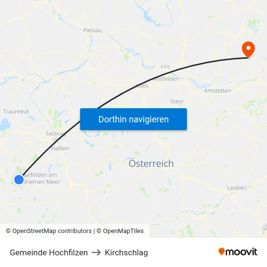 Gemeinde Hochfilzen to Kirchschlag map