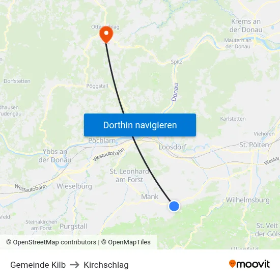 Gemeinde Kilb to Kirchschlag map