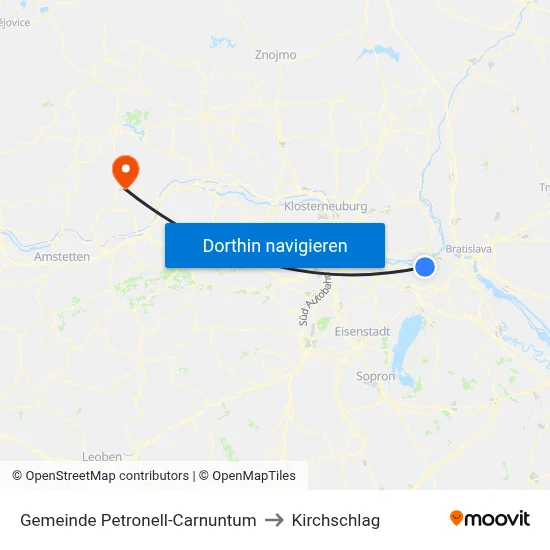 Gemeinde Petronell-Carnuntum to Kirchschlag map