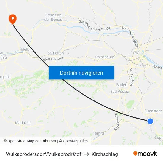 Wulkaprodersdorf/Vulkaprodrštof to Kirchschlag map
