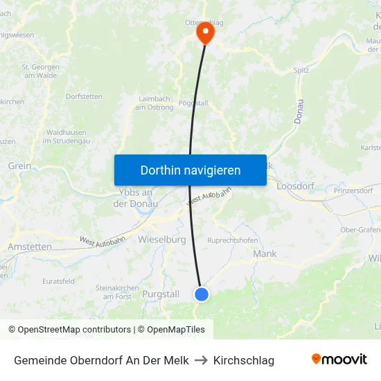 Gemeinde Oberndorf An Der Melk to Kirchschlag map