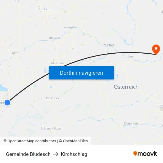 Gemeinde Bludesch to Kirchschlag map