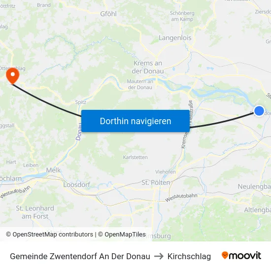 Gemeinde Zwentendorf An Der Donau to Kirchschlag map