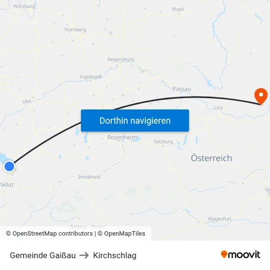 Gemeinde Gaißau to Kirchschlag map