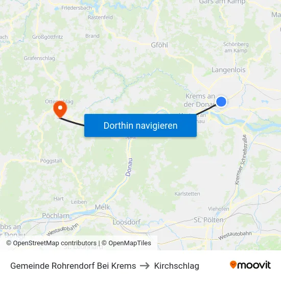 Gemeinde Rohrendorf Bei Krems to Kirchschlag map