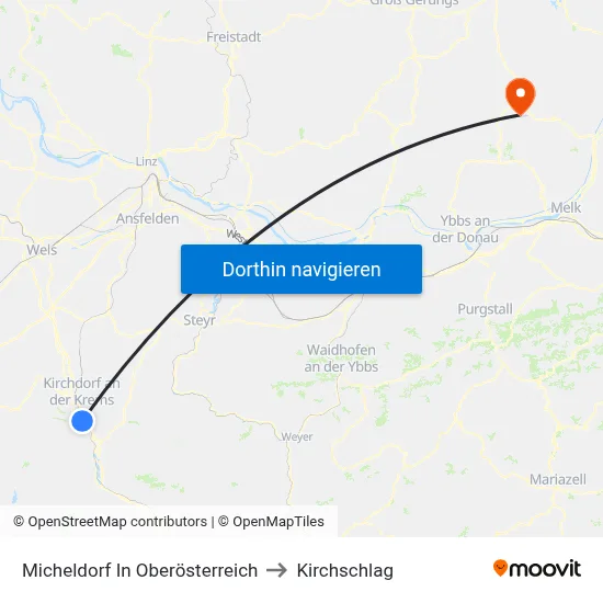 Micheldorf In Oberösterreich to Kirchschlag map