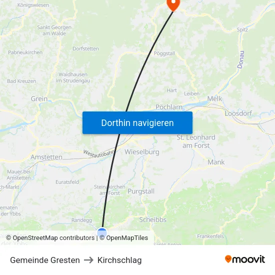 Gemeinde Gresten to Kirchschlag map