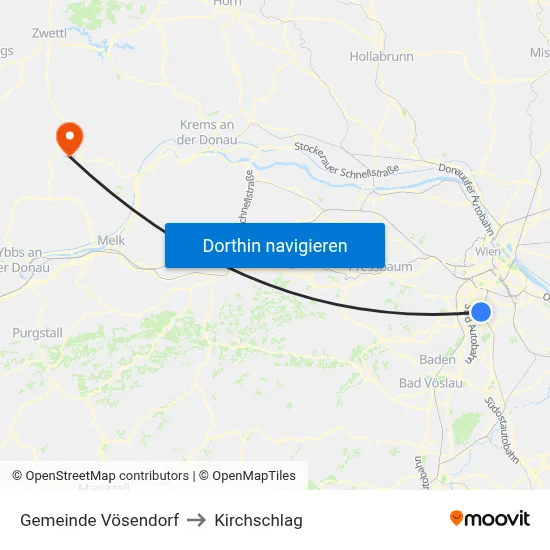Gemeinde Vösendorf to Kirchschlag map