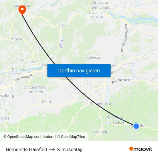 Gemeinde Hainfeld to Kirchschlag map