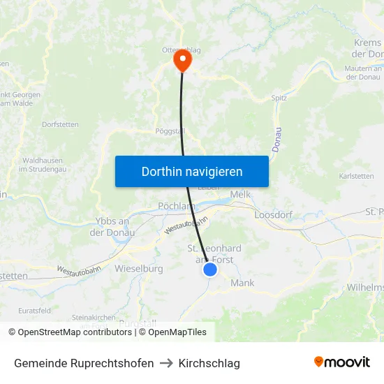 Gemeinde Ruprechtshofen to Kirchschlag map