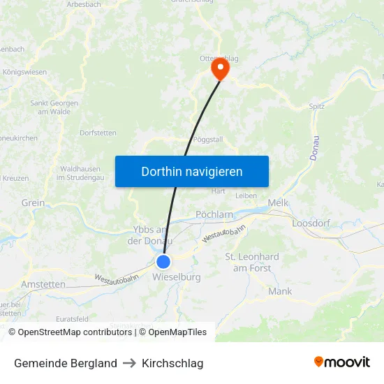 Gemeinde Bergland to Kirchschlag map