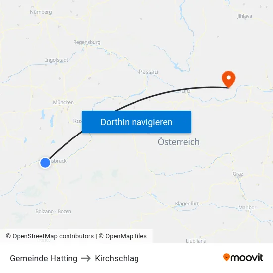Gemeinde Hatting to Kirchschlag map
