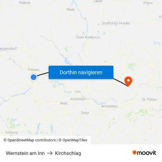 Wernstein am Inn to Kirchschlag map