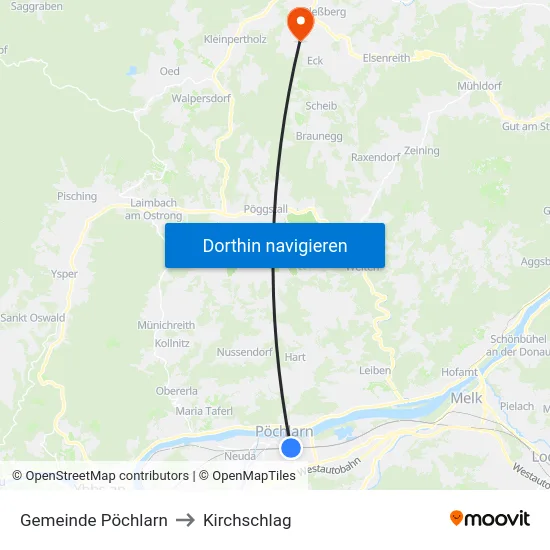 Gemeinde Pöchlarn to Kirchschlag map