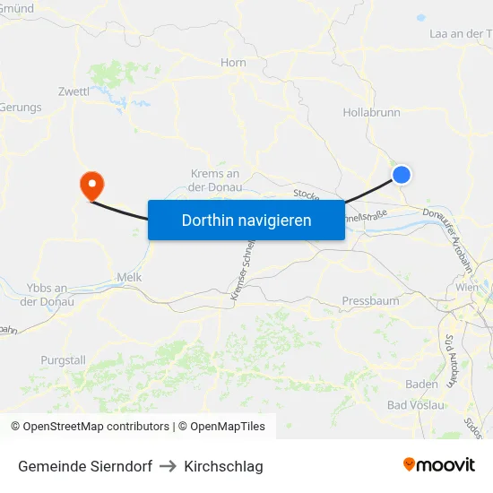 Gemeinde Sierndorf to Kirchschlag map