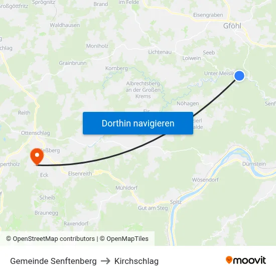 Gemeinde Senftenberg to Kirchschlag map