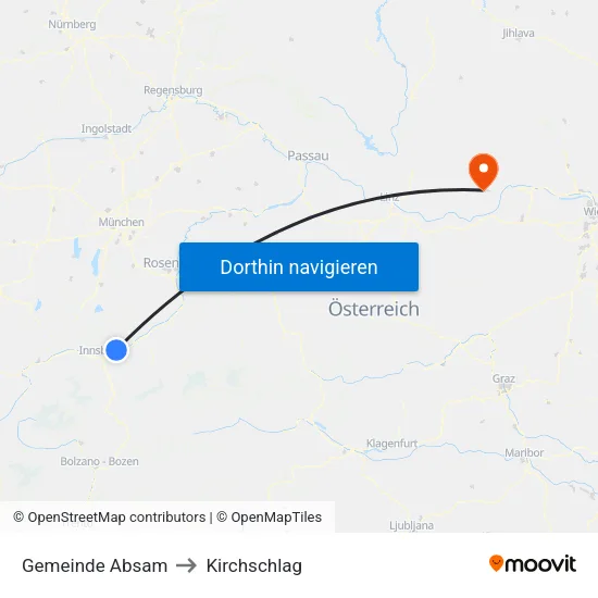 Gemeinde Absam to Kirchschlag map