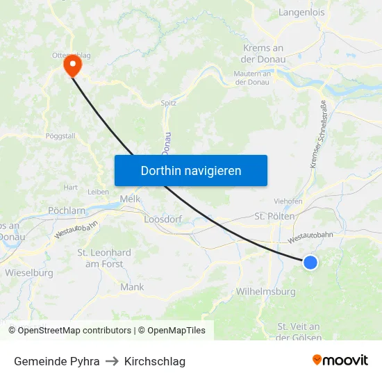 Gemeinde Pyhra to Kirchschlag map
