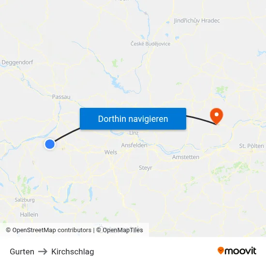 Gurten to Kirchschlag map