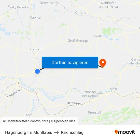 Hagenberg Im Mühlkreis to Kirchschlag map