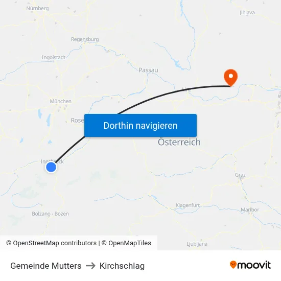 Gemeinde Mutters to Kirchschlag map