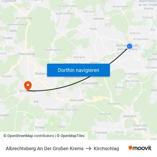 Albrechtsberg An Der Großen Krems to Kirchschlag map