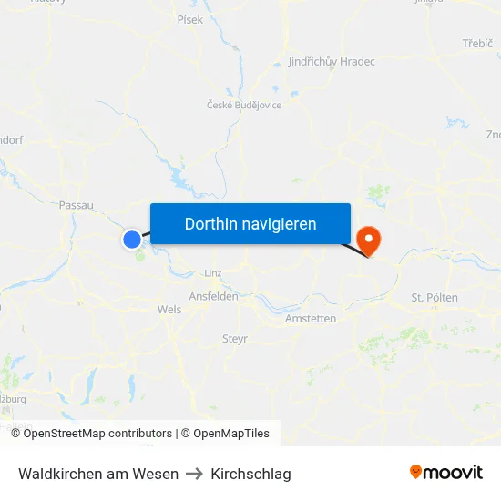 Waldkirchen am Wesen to Kirchschlag map