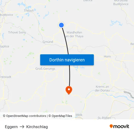 Eggern to Kirchschlag map