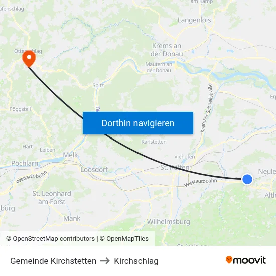 Gemeinde Kirchstetten to Kirchschlag map
