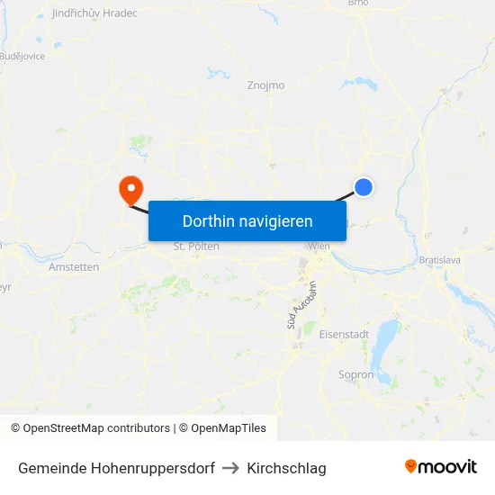 Gemeinde Hohenruppersdorf to Kirchschlag map