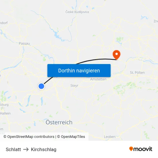 Schlatt to Kirchschlag map