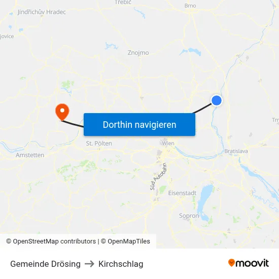 Gemeinde Drösing to Kirchschlag map