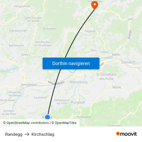 Randegg to Kirchschlag map