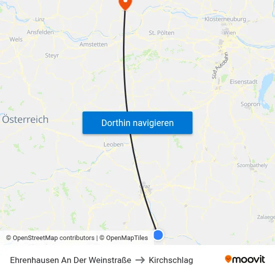 Ehrenhausen An Der Weinstraße to Kirchschlag map