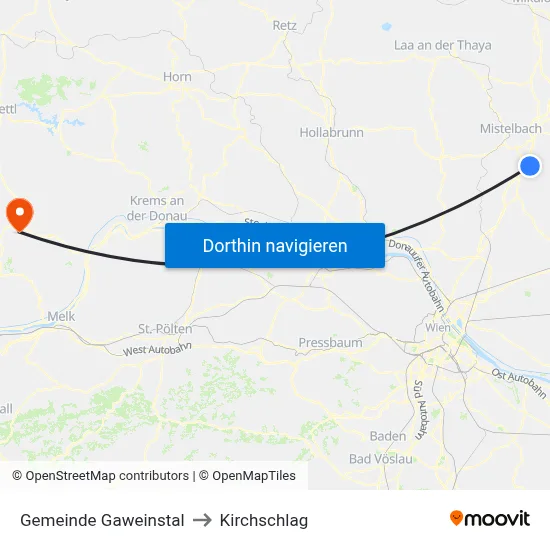 Gemeinde Gaweinstal to Kirchschlag map