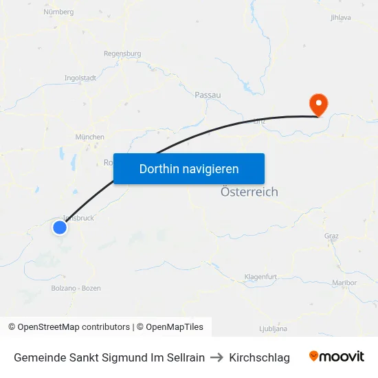 Gemeinde Sankt Sigmund Im Sellrain to Kirchschlag map