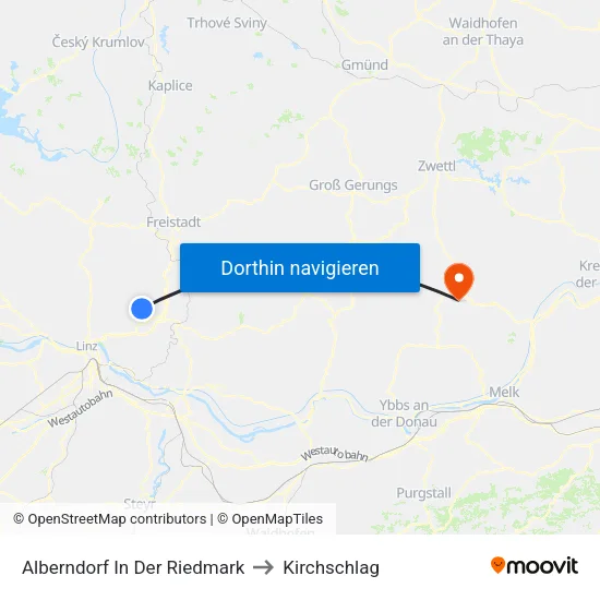 Alberndorf In Der Riedmark to Kirchschlag map