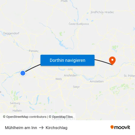 Mühlheim am Inn to Kirchschlag map