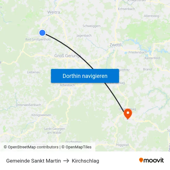 Gemeinde Sankt Martin to Kirchschlag map